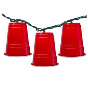 Red Solo‎ Party Cups String Lights Patriotic Summer Nights Decor 8.5 ft NEW